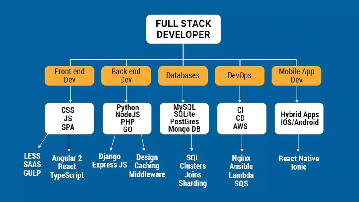 Funciones principales de un desarrollador Full Stack Funciones principales de un desarrollador Full Stack